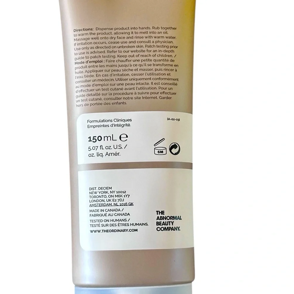 The Ordinary Squalane Cleanser Full Size 5.07oz. NIB